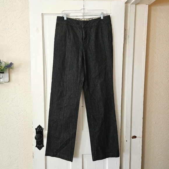 Denim & Co. Black Wash Denim Trouser Pant  Women’s Size 10T, 34-inch Inseam - Picture 1 of 6